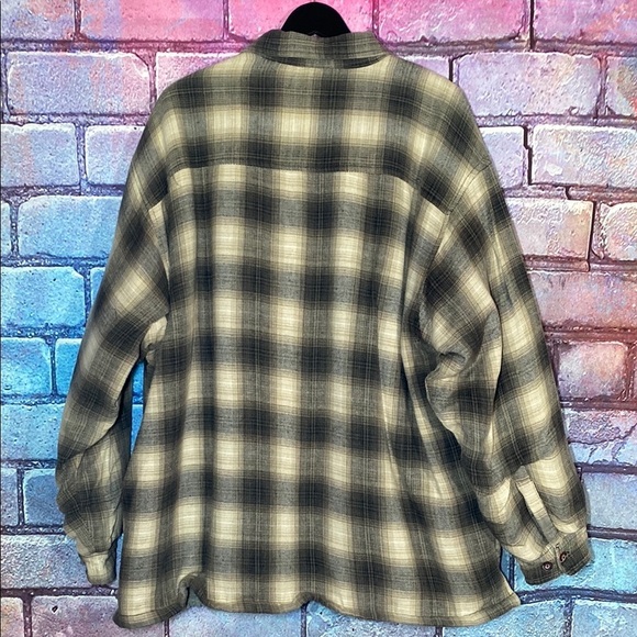 Craftsman Men's Plaid Flannel Shirt - Gray and Tan XXL - Picture 6 of 7